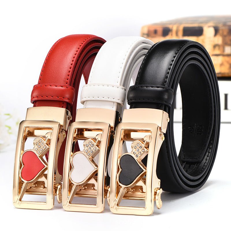 Casual All-Match Automatic Buckle Belt Women's Leather Belt - DunbiBeauty, LLC