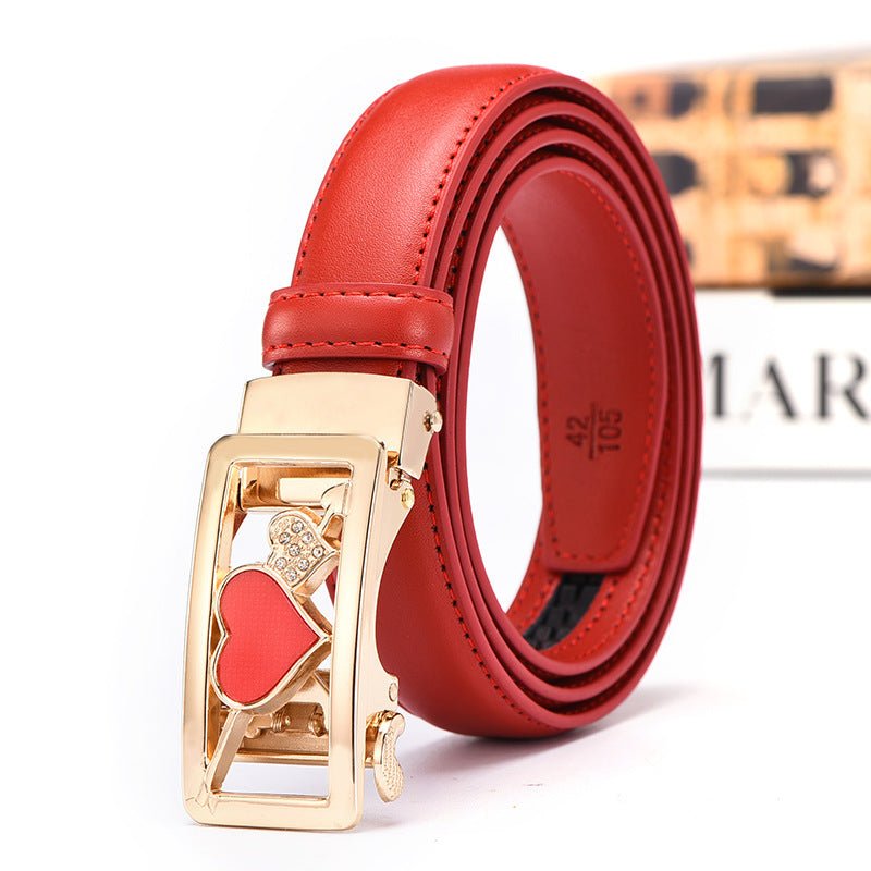 Casual All-Match Automatic Buckle Belt Women's Leather Belt - DunbiBeauty, LLC