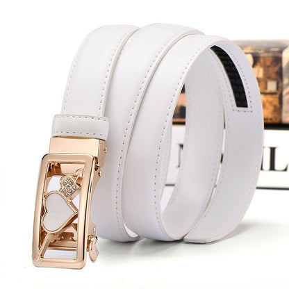 Casual All-Match Automatic Buckle Belt Women's Leather Belt - DunbiBeauty, LLC