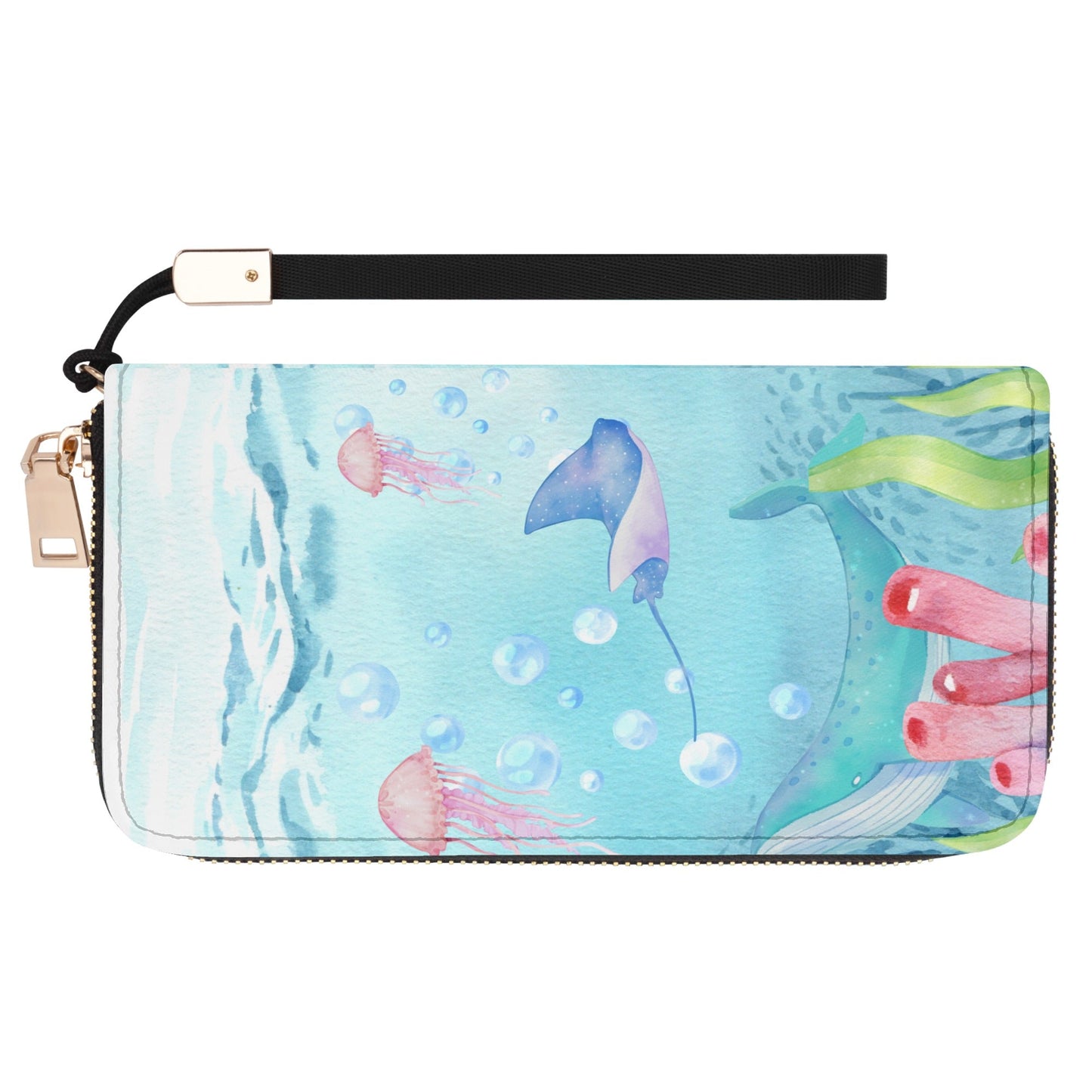 Casual Clutch Wallet Blowing Bubbles Under the Sea (Designed by Dunbi) - DunbiBeauty, LLC