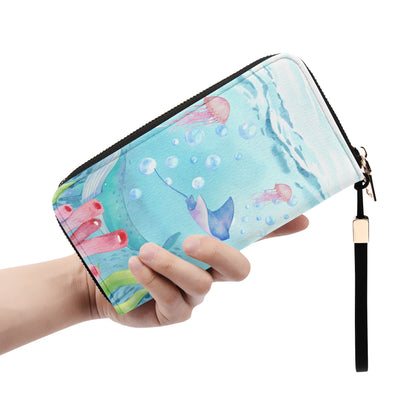 Casual Clutch Wallet Blowing Bubbles Under the Sea (Designed by Dunbi) - DunbiBeauty, LLC