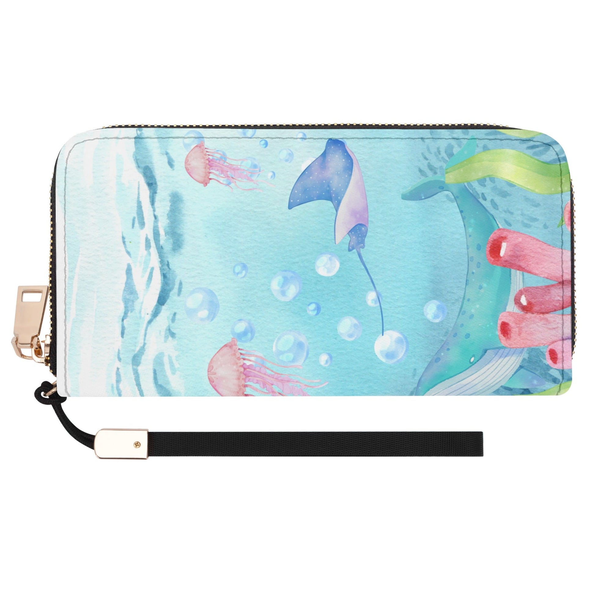 Casual Clutch Wallet Blowing Bubbles Under the Sea (Designed by Dunbi) - DunbiBeauty, LLC