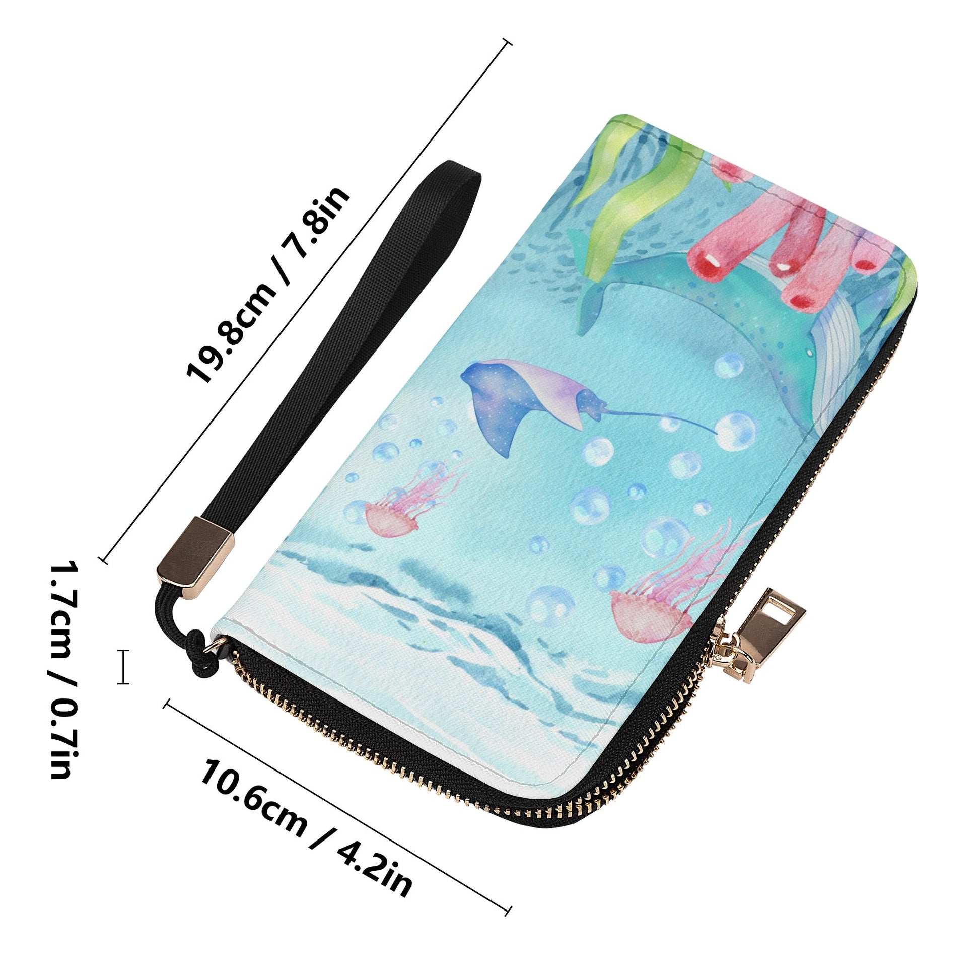 Casual Clutch Wallet Blowing Bubbles Under the Sea (Designed by Dunbi) - DunbiBeauty, LLC