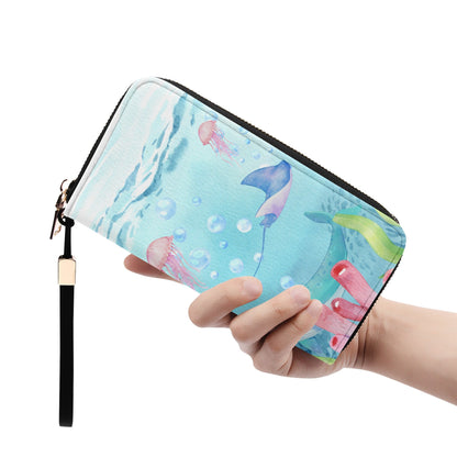 Casual Clutch Wallet Blowing Bubbles Under the Sea (Designed by Dunbi) - DunbiBeauty, LLC