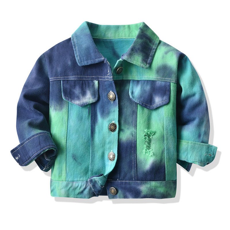 Casual Cute Fashion Tie Dye Babys Coat Cotton Blend Hole Button Jacket Baby Clothes - DunbiBeauty, LLC