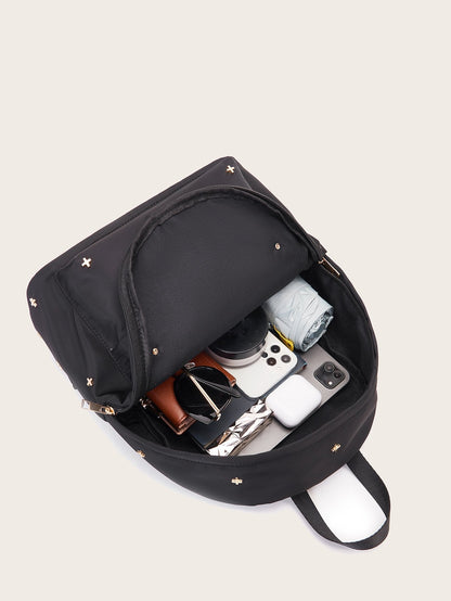 Casual Waterproof Multi-Compartment Rivet Backpack - DunbiBeauty, LLC