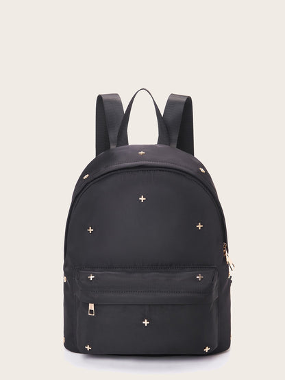 Casual Waterproof Multi-Compartment Rivet Backpack - DunbiBeauty, LLC