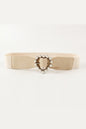 Pearl Heart Buckle Elastic Belt