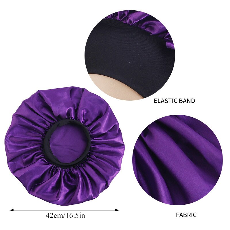 Women Satin Round Cap Sleep Hat Hair Protection Care Zendrop