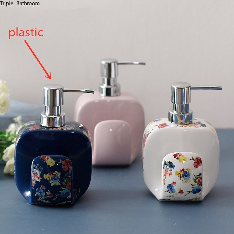 Ceramics Soap Bottle Essence Bottle Liquid foam Soap Dispenser Kitchen Hand Wash Dispenser shampoo bottle Bathroom Accessories - DunbiBeauty, LLC