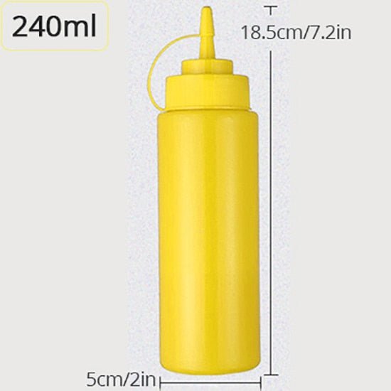 Condiment Squeeze Bottles,For Ketchup Mustard Mayo Hot Sauces Olive Oil Bottles Kitchen Gadget - DunbiBeauty, LLC