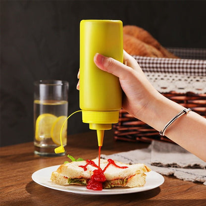 Condiment Squeeze Bottles,For Ketchup Mustard Mayo Hot Sauces Olive Oil Bottles Kitchen Gadget - DunbiBeauty, LLC