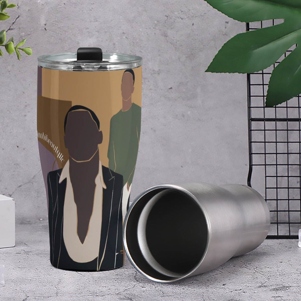 Cone Tumbler 30oz Black Men, Music, Sophistication, Style, Youth, Style #2 (Designed by Dunbi) - DunbiBeauty, LLC