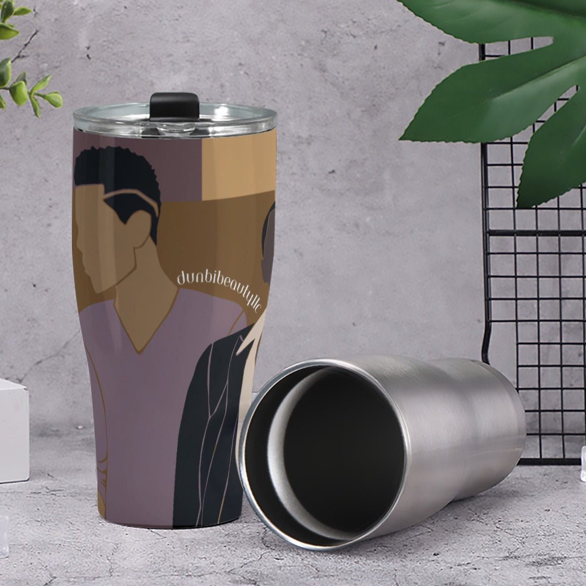 Cone Tumbler 30oz Black Men, Music, Sophistication, Style, Youth, Style #2 (Designed by Dunbi) - DunbiBeauty, LLC