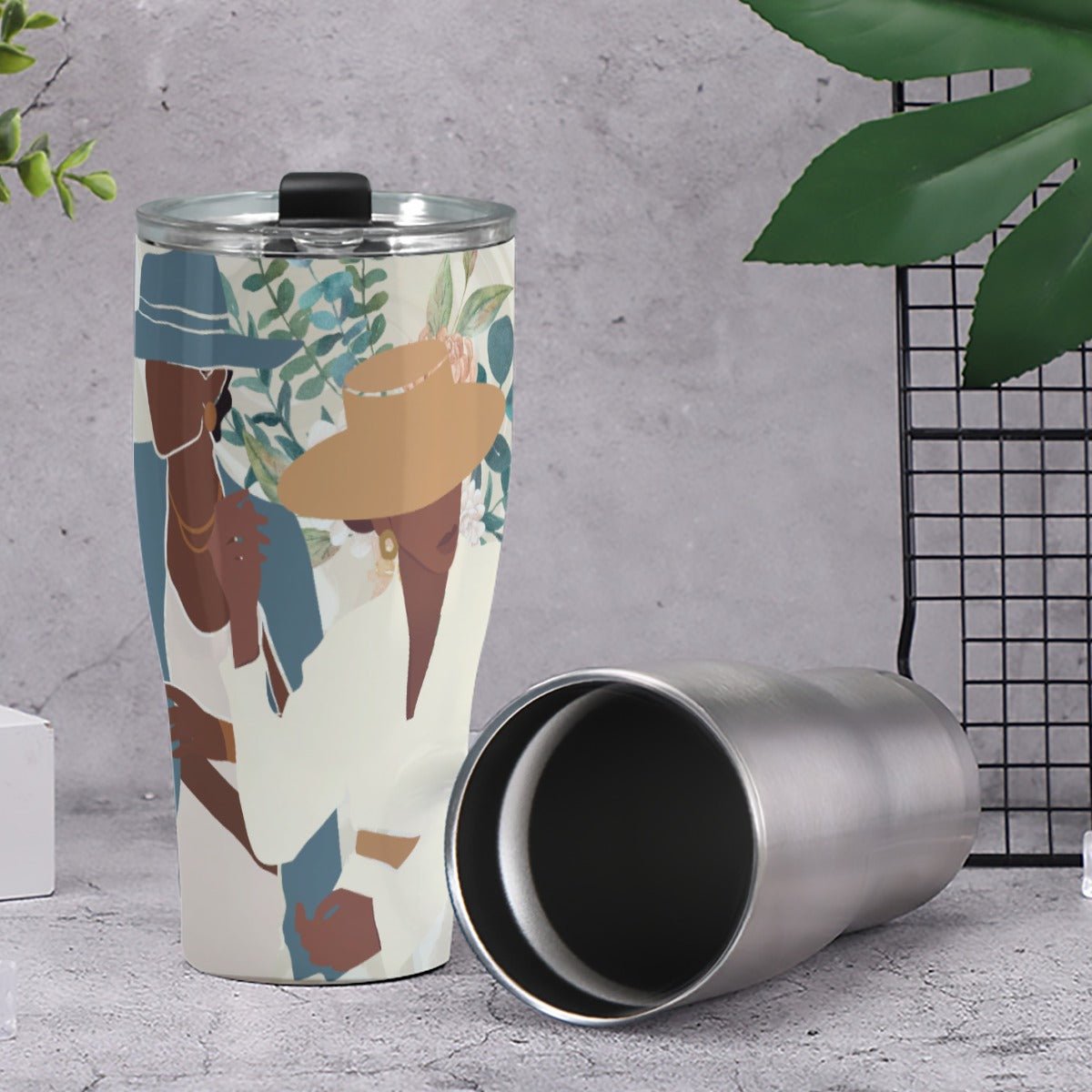 Cone Tumbler 30oz Black Women in Business, Elegance, Confidence (Designed by Dunbi) - DunbiBeauty, LLC