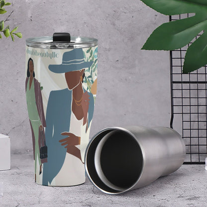 Cone Tumbler 30oz Black Women in Business, Elegance, Confidence (Designed by Dunbi) - DunbiBeauty, LLC