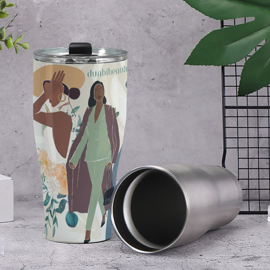 Cone Tumbler 30oz Black Women in Business, Elegance, Confidence (Designed by Dunbi) - DunbiBeauty, LLC