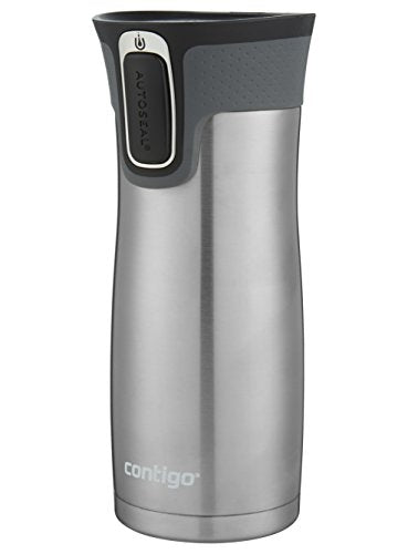 Contigo West Loop Vacuum-Insulated Stainless Steel Thermal Travel Mug with AUTOSEAL Spill-Proof Lid, 16oz 2-Pack, Steel/Matte Black - DunbiBeauty, LLC