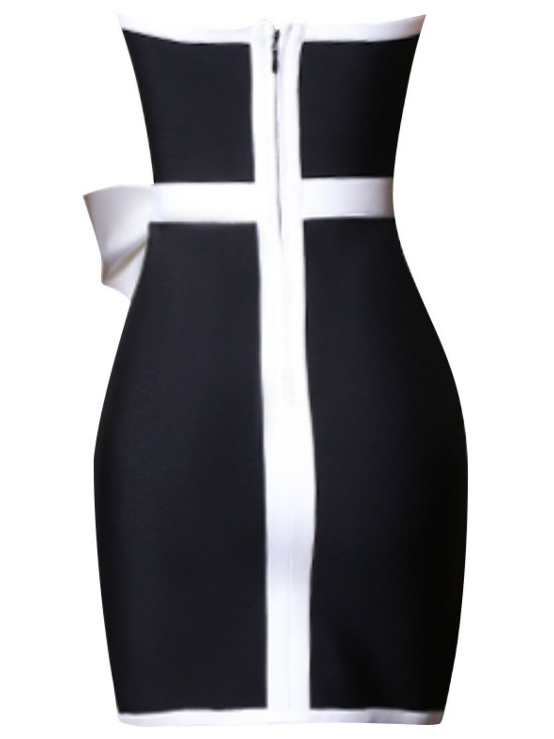 Contrast Strapless Bow Detail Mini Dress - DunbiBeauty, LLC