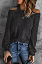 Cool Breeze Cotton Cold Shoulder Sweater - DunbiBeauty, LLC