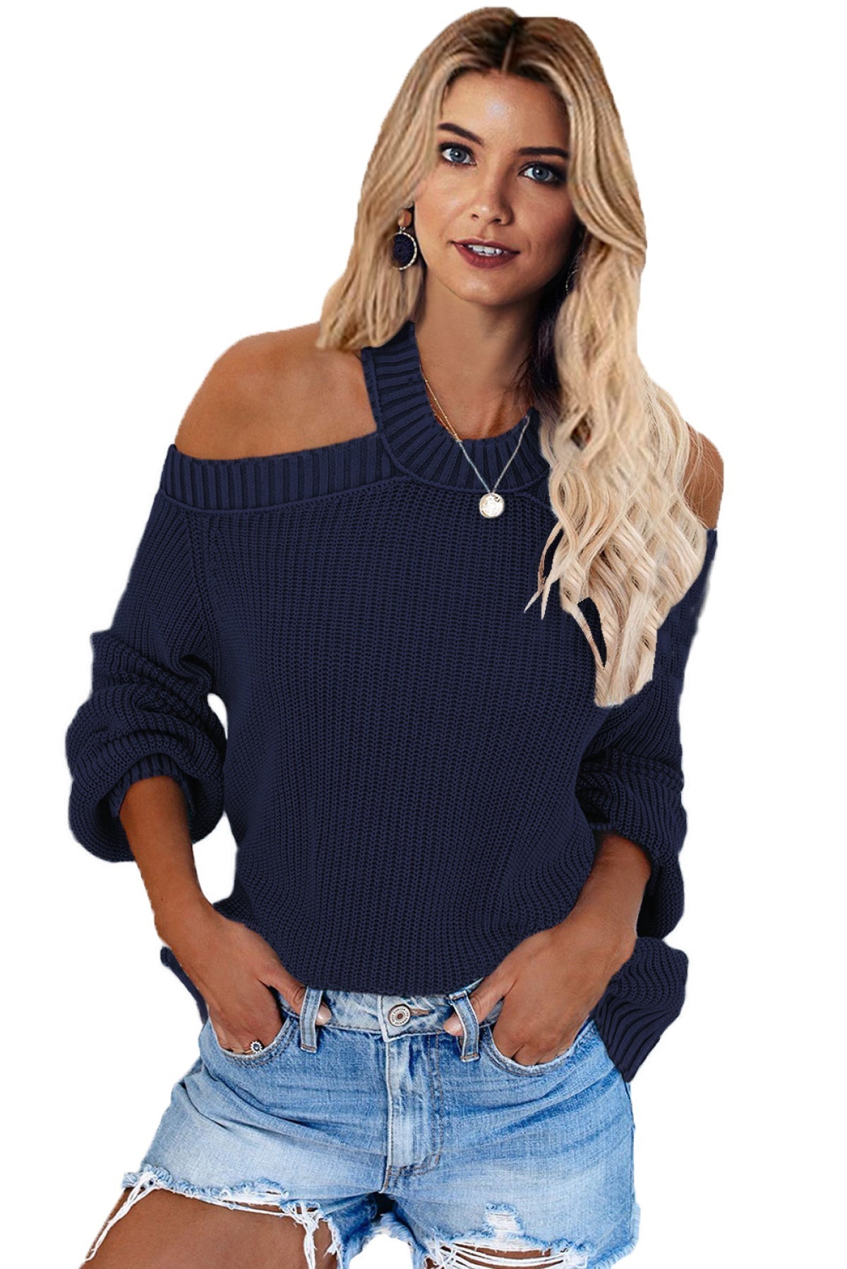 Cool Breeze Cotton Cold Shoulder Sweater - DunbiBeauty, LLC