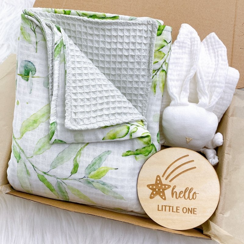 Cotton Print Waffle Pattern Comfort Blanket Set - DunbiBeauty, LLC