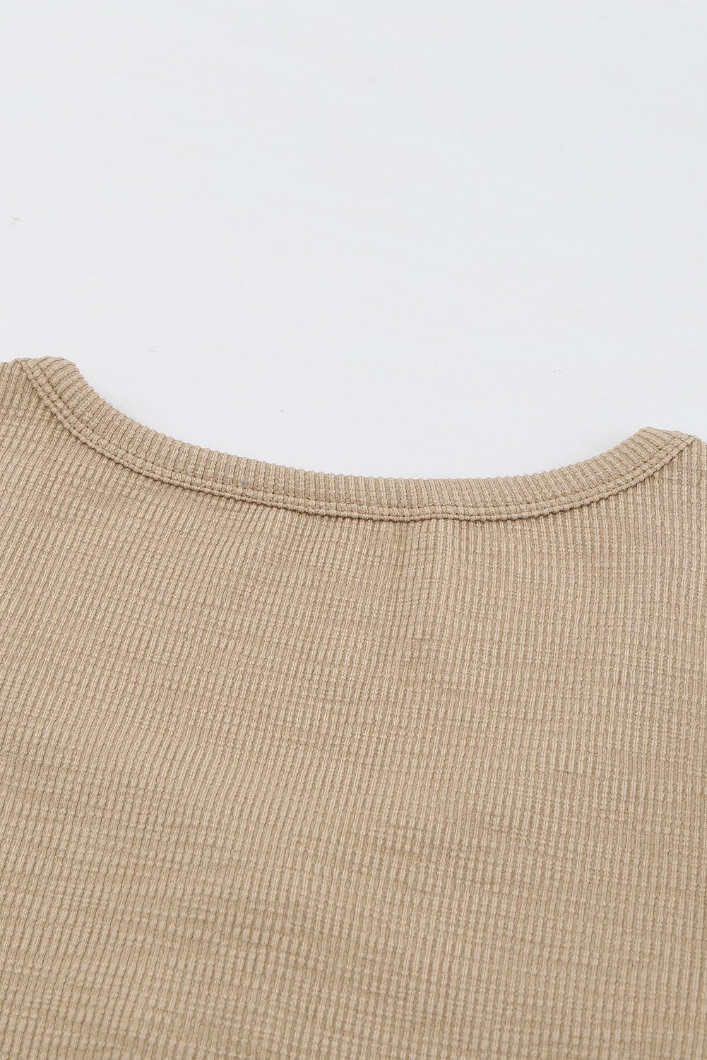 Crewneck Buttons Ribbed Knit Long Sleeve Top - DunbiBeauty, LLC