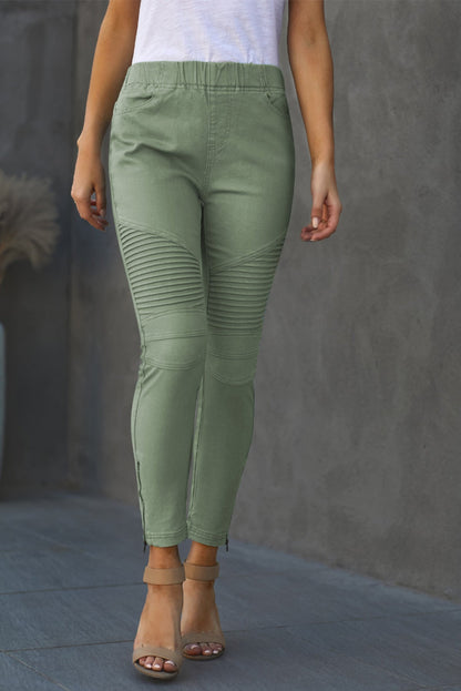 Cropped Moto Jeggings - DunbiBeauty, LLC