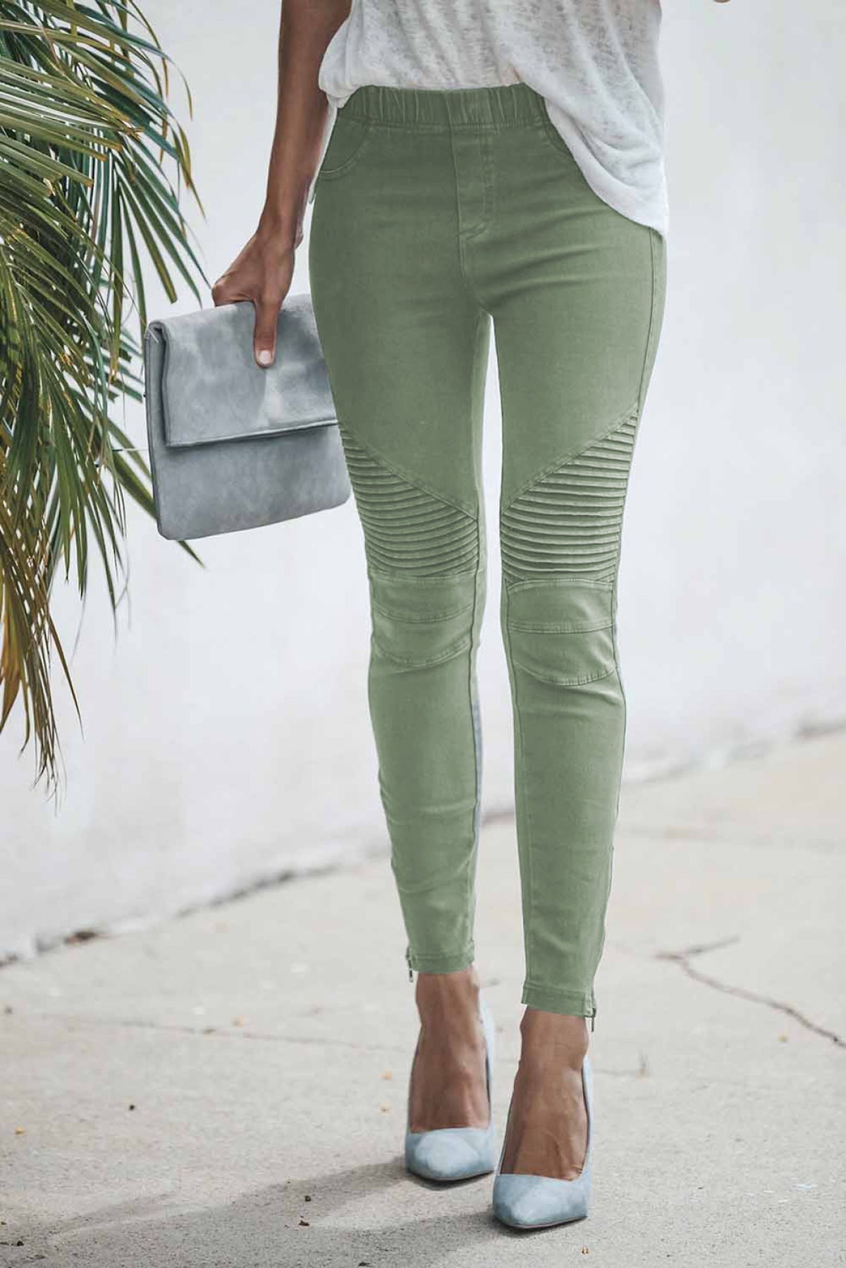 Cropped Moto Jeggings - DunbiBeauty, LLC