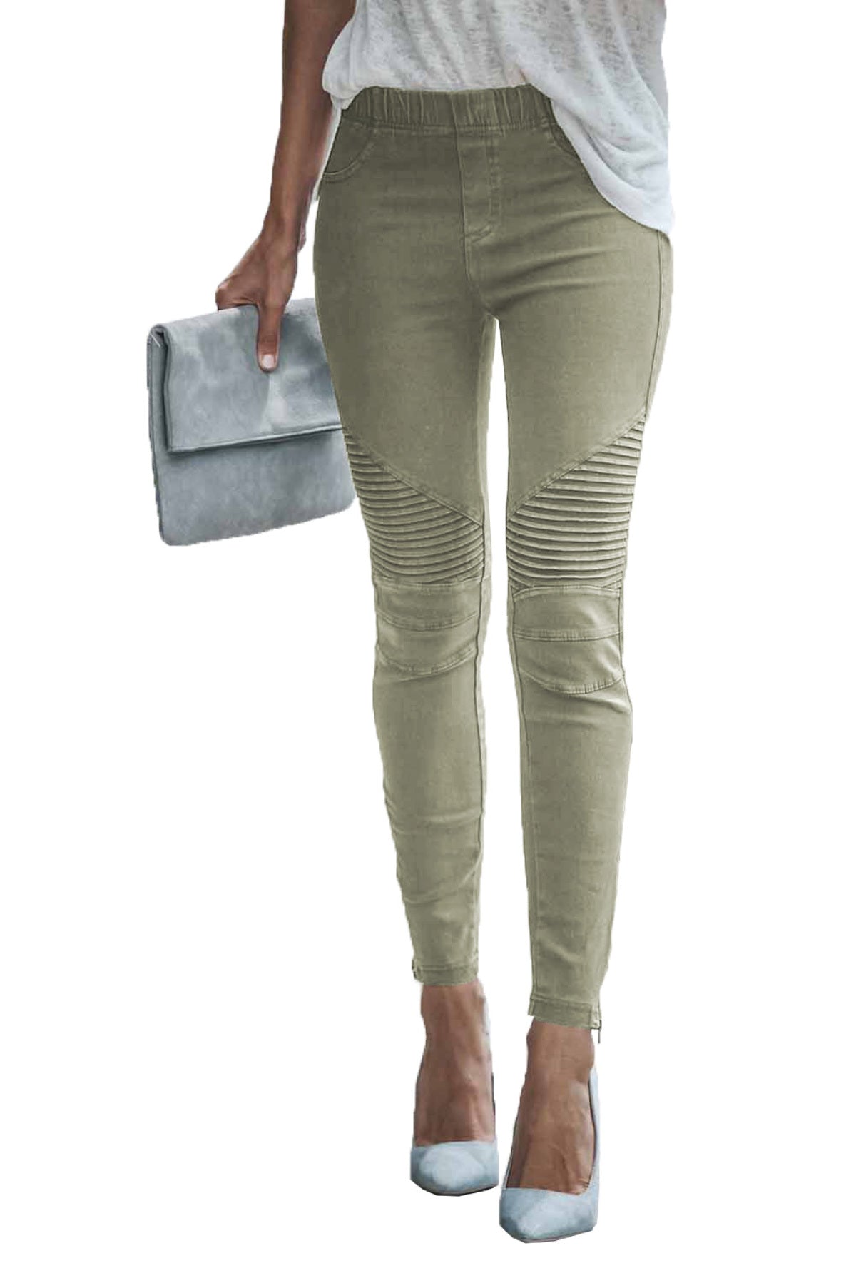 Cropped Moto Jeggings - DunbiBeauty, LLC