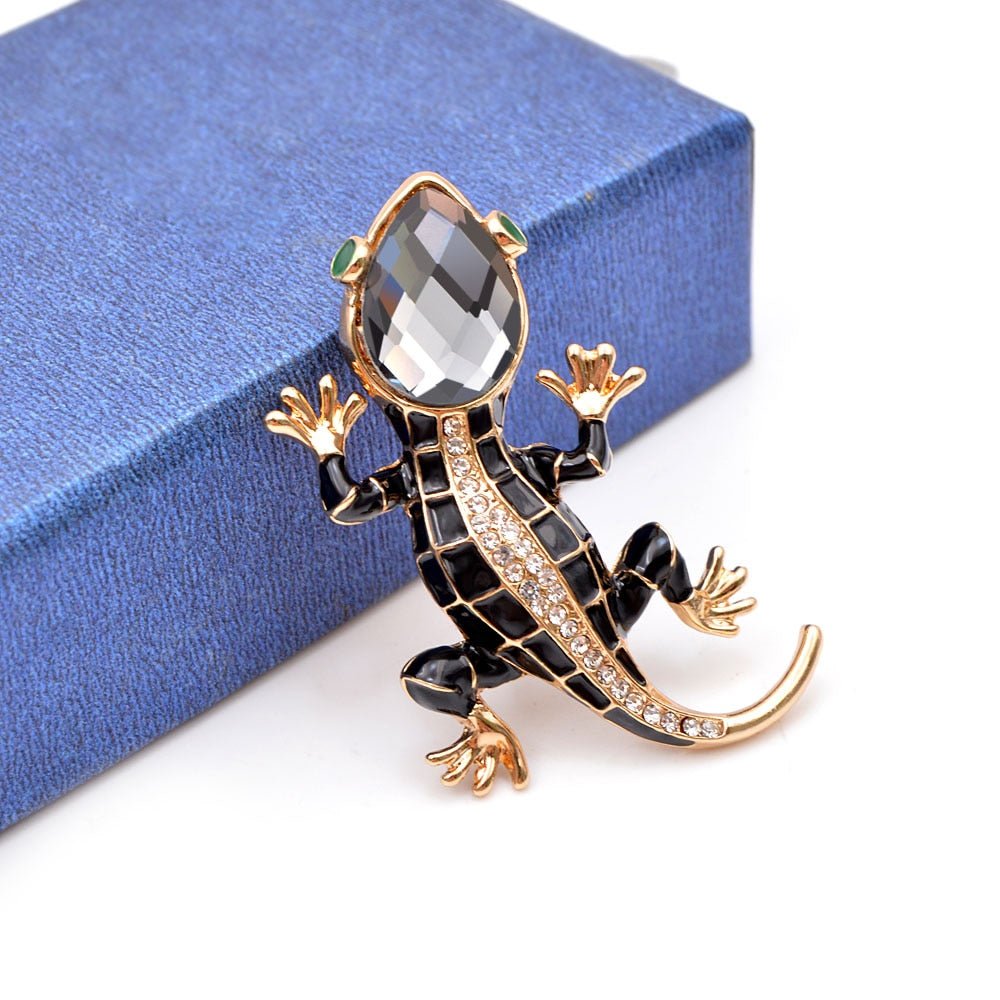 Crystal Lizard Brooch - DunbiBeauty, LLC