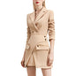 customize office Ladies women suits khaki Business suit Blazer skirt Set Two Piece Formal Suits work wear - DunbiBeauty, LLC