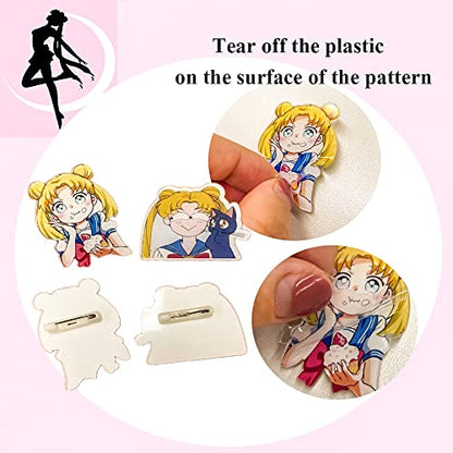 Cute Anime School Supplies Set Including Pencil Bag, Ballpoint Pens, Sticky Notes, Ruler, Broch Pins, Card Holder with Key Ring, Tattoo Stickers For Fans - DunbiBeauty, LLC