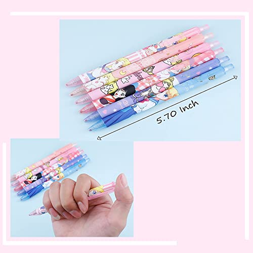 Cute Anime School Supplies Set Including Pencil Bag, Ballpoint Pens, Sticky Notes, Ruler, Broch Pins, Card Holder with Key Ring, Tattoo Stickers For Fans - DunbiBeauty, LLC