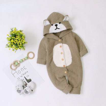 Cute Bear Buttoned Kids One-Piece - DunbiBeauty, LLC