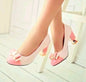 Cute Bow Round Toed Thick Heels - DunbiBeauty, LLC