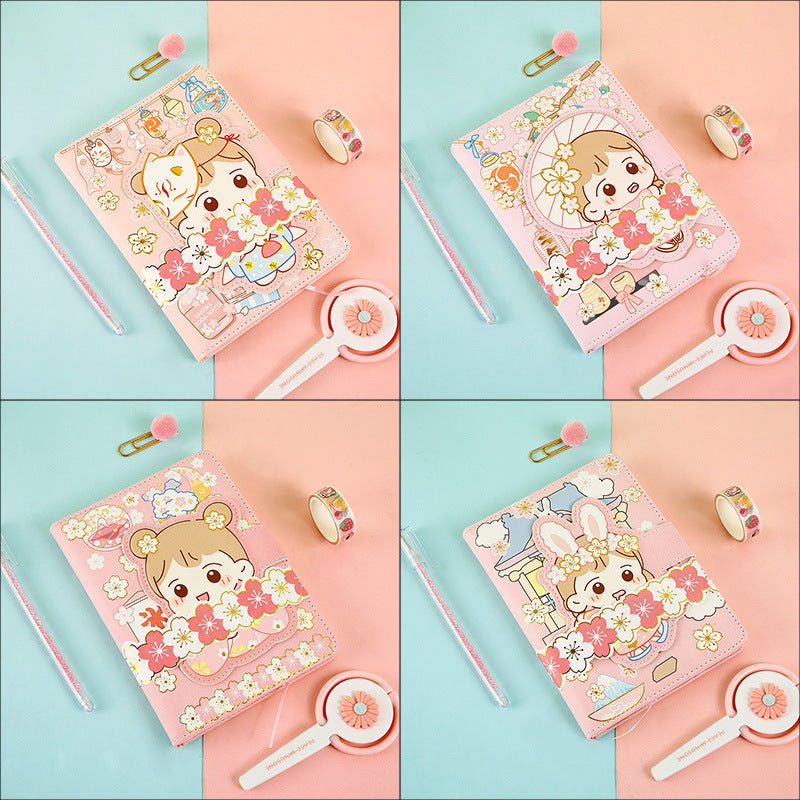 Cute Cheery Blossom Magnetic Buckle Notebook - DunbiBeauty, LLC