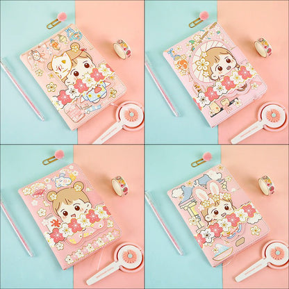 Cute Cheery Blossom Magnetic Buckle Notebook - DunbiBeauty, LLC