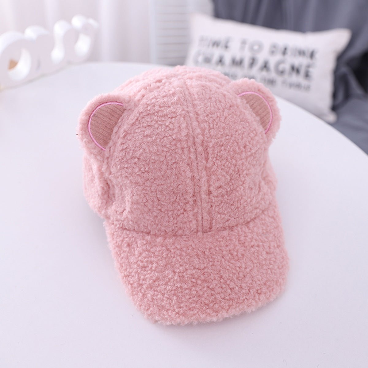 Cute Fuzzy Baseball Cap with Ears - DunbiBeauty, LLC