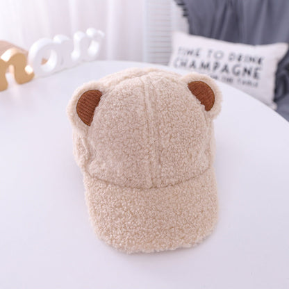 Cute Fuzzy Baseball Cap with Ears - DunbiBeauty, LLC