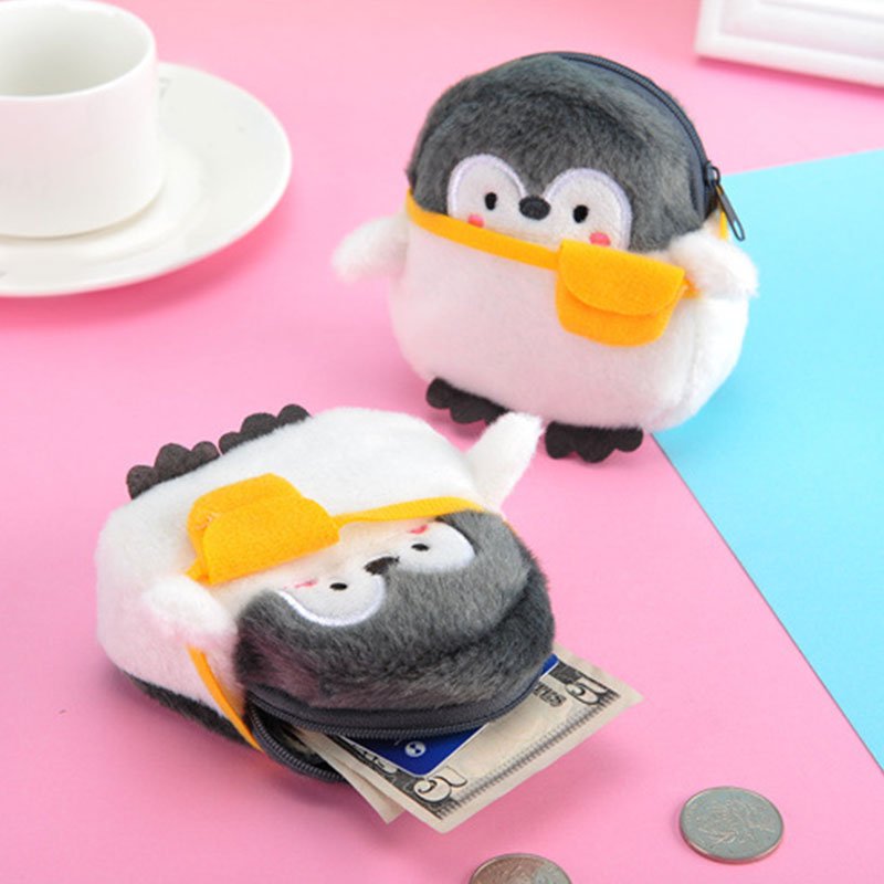 Cute Little Penguin Coin Purse Soft Mini Cartoon Coin Purse Lovely Data Line Bag Simplicity Durable Plush Coin Purse Accessories - DunbiBeauty, LLC