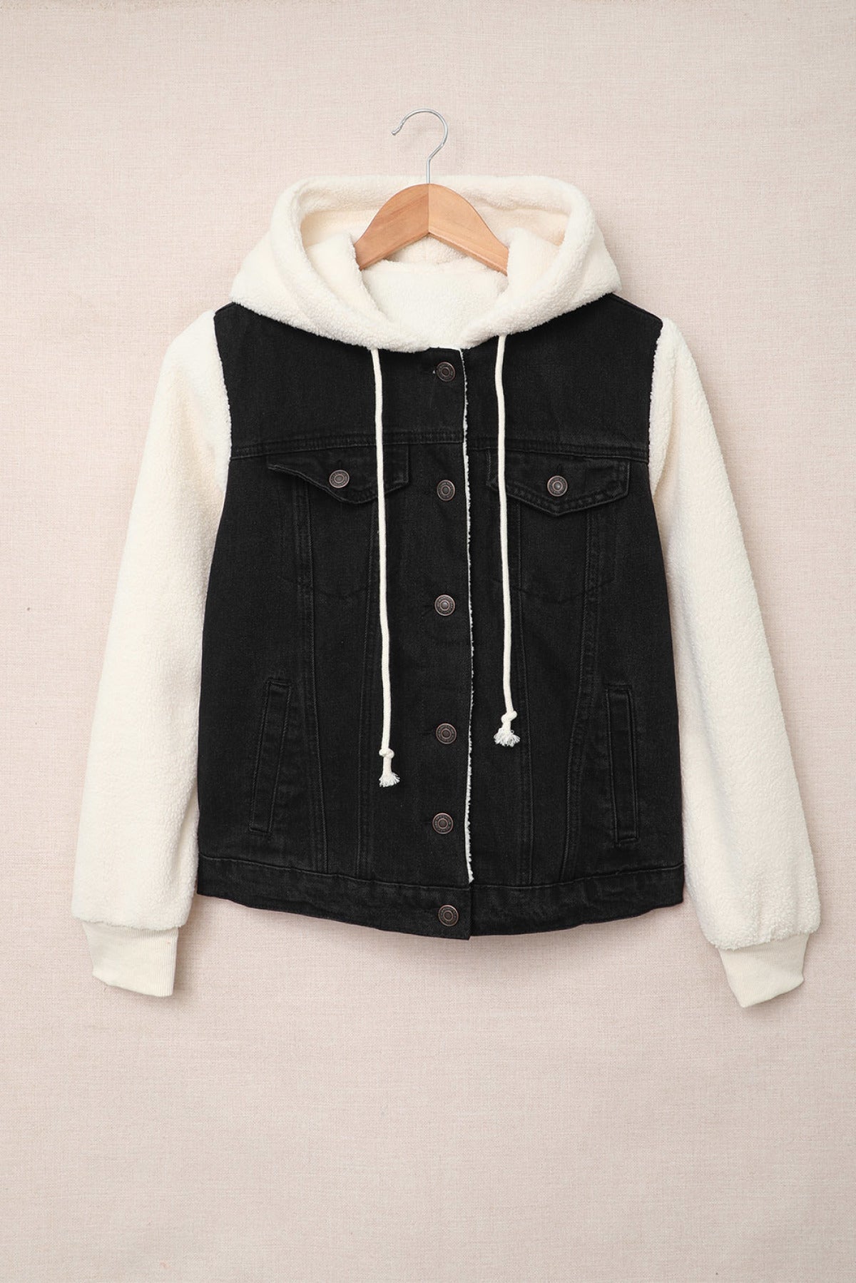 Sherpa Denim Splicing Buttoned Jacket Kiwidrop