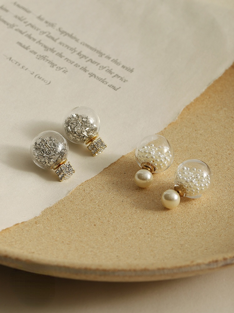 Rhinestone Ball Stud Earrings Kiwidrop