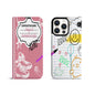 Phone14 Flip Phone Case (Triple Camera)｜ PU -Back to School, Composition Notebook Style, Doodles, Scribbles, Writing, Girl, Pink (Designed by Dunbi)