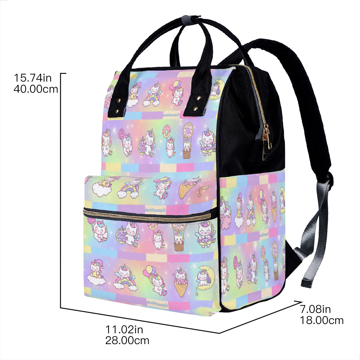 Customized Mummy Bag｜Oxford Cloth Kawaii Unicorn, Pastel Rainbow, Clouds, Pink, Purple, Blue, Yellow, Sleepy Unicorn, Hungry Unicorn, Moon, Candy, Donuts, Ice Cream (Designed by Dunbi)