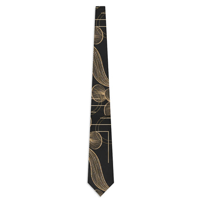 Men's Black Throwback Necktie Printify