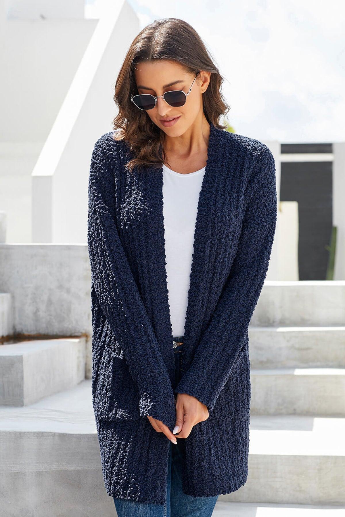 Pebble Beach Textured Cardigan Kiwidrop