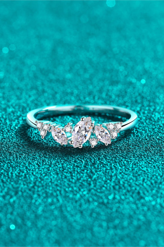 Moissanite Rhodium-Plated Ring