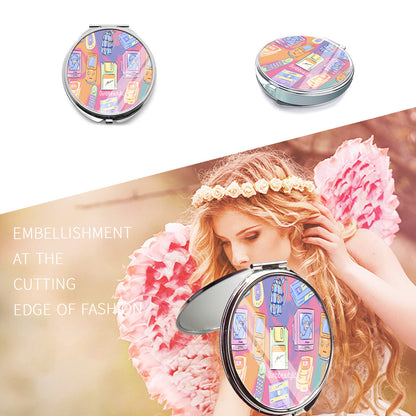 Portable Cosmetic Mirror｜Stainless Steel -Kawaii, Retro, Anime, 90's Themed, Sherbet Colors, Pastel (Designed by Dunbi)