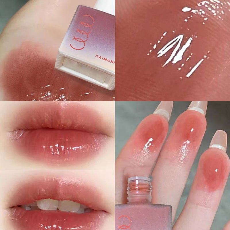 DAIMANPU Small Ice Cube Jelly Lip Lacquer Lip Gloss Water Light Female Moisturizing And Nourishing Lipstick Student - DunbiBeauty, LLC